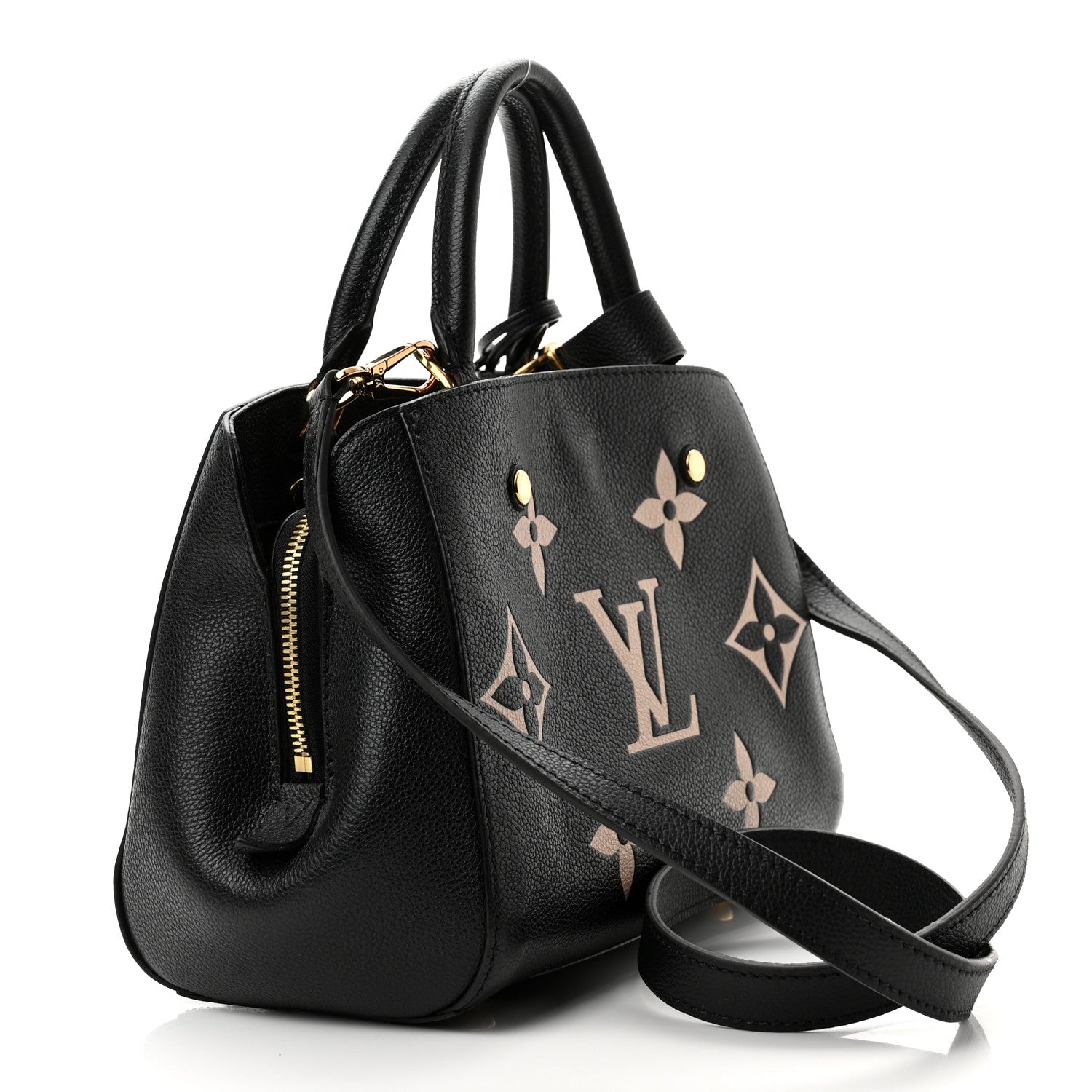 Louis Vuitton Empreinte Monogram Giant Montaigne BB Black Beige 3 of 9