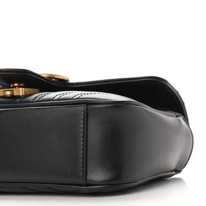 Gucci Calfskin Matelasse Mini GG Marmont Shoulder Bag Black 11 of 12