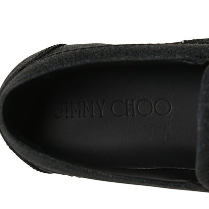 Jimmy Choo Fine Glitter Suede Calfskin Mens Grove Sneakers 40.5 Black 9 of 10
