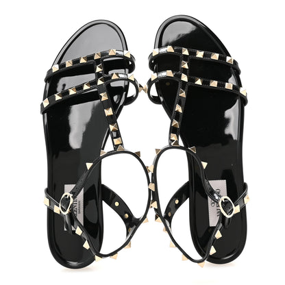 Valentino Garavani PVC Jelly Rockstud Caged Sandals 40 Black 2 of 8