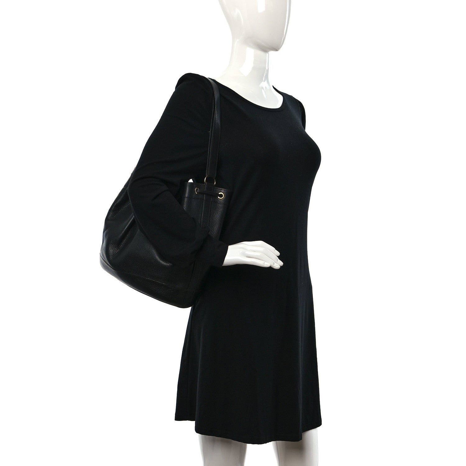 Hermes Evergrain Market Drawstring Bag 28 Black 2 of 8