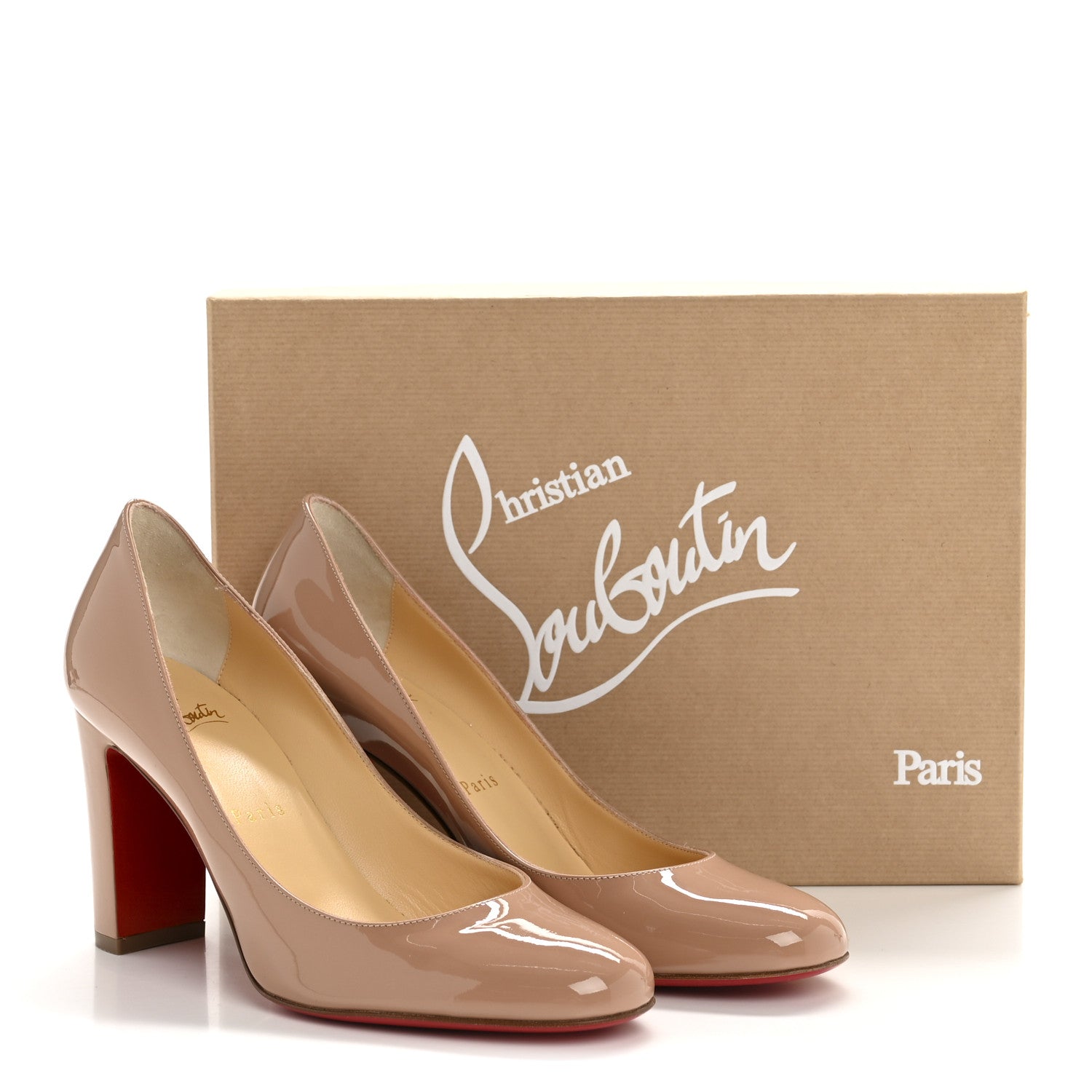 Christian Louboutin Patent Lady Gena 85 Pumps 37 Nude 9 of 9