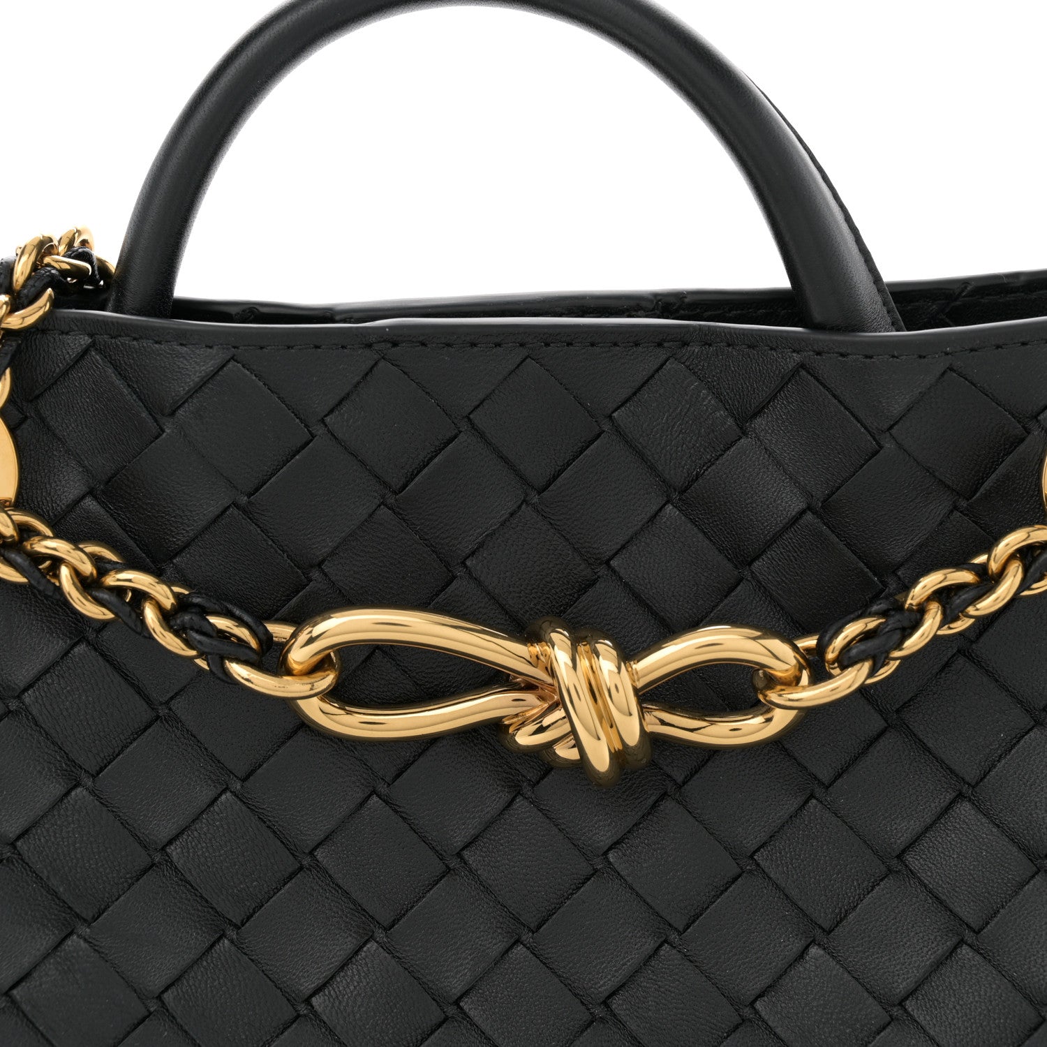 Bottega Veneta Nappa Intrecciato Small Andiamo With Chain Shoulder Bag Black 7 of 9