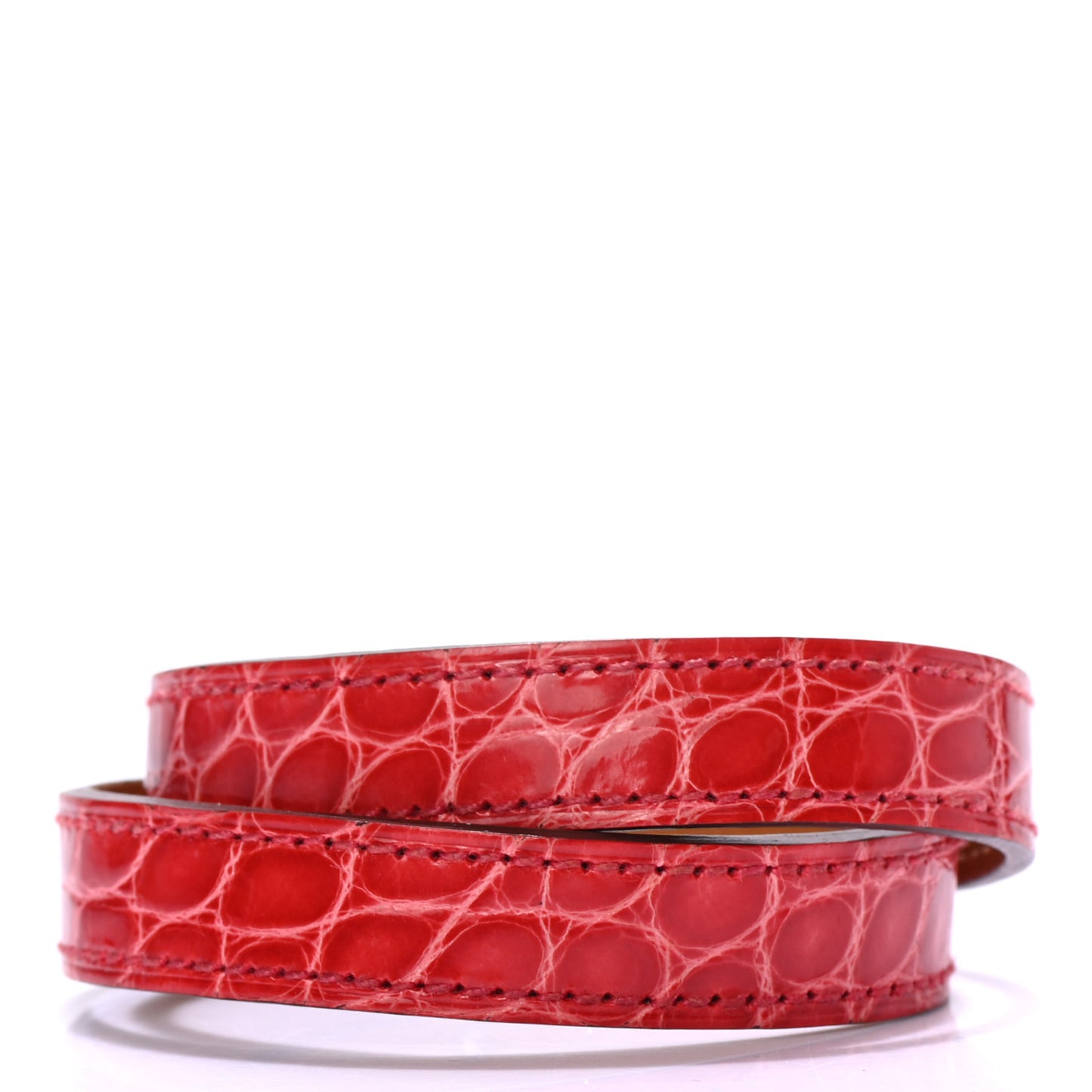 Shiny Alligator Kelly Double Tour Bracelet S Bougainvillea