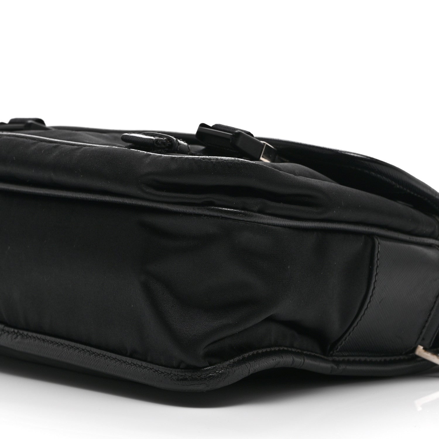 Prada Tessuto Nylon Saffiano Logo Messenger Bag Black 10 of 10