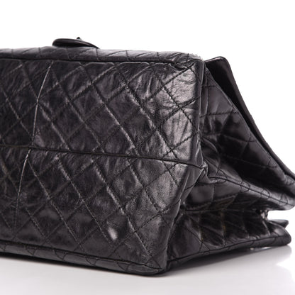 Chanel Metallic Calfskin Quilted XL Accordion Reissue Flap Black 7 of 10