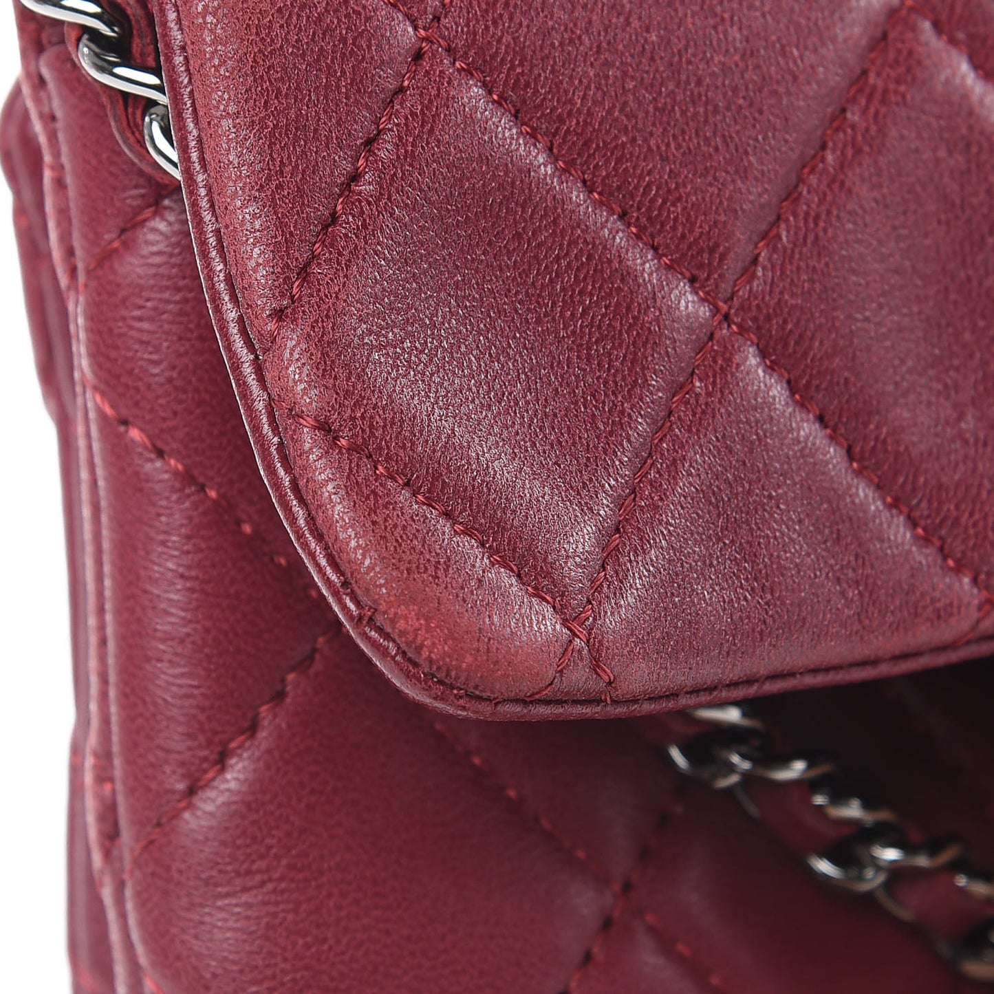 Lambskin Quilted Mini Mineral Nights Flap Crossbody Bag Dark Red