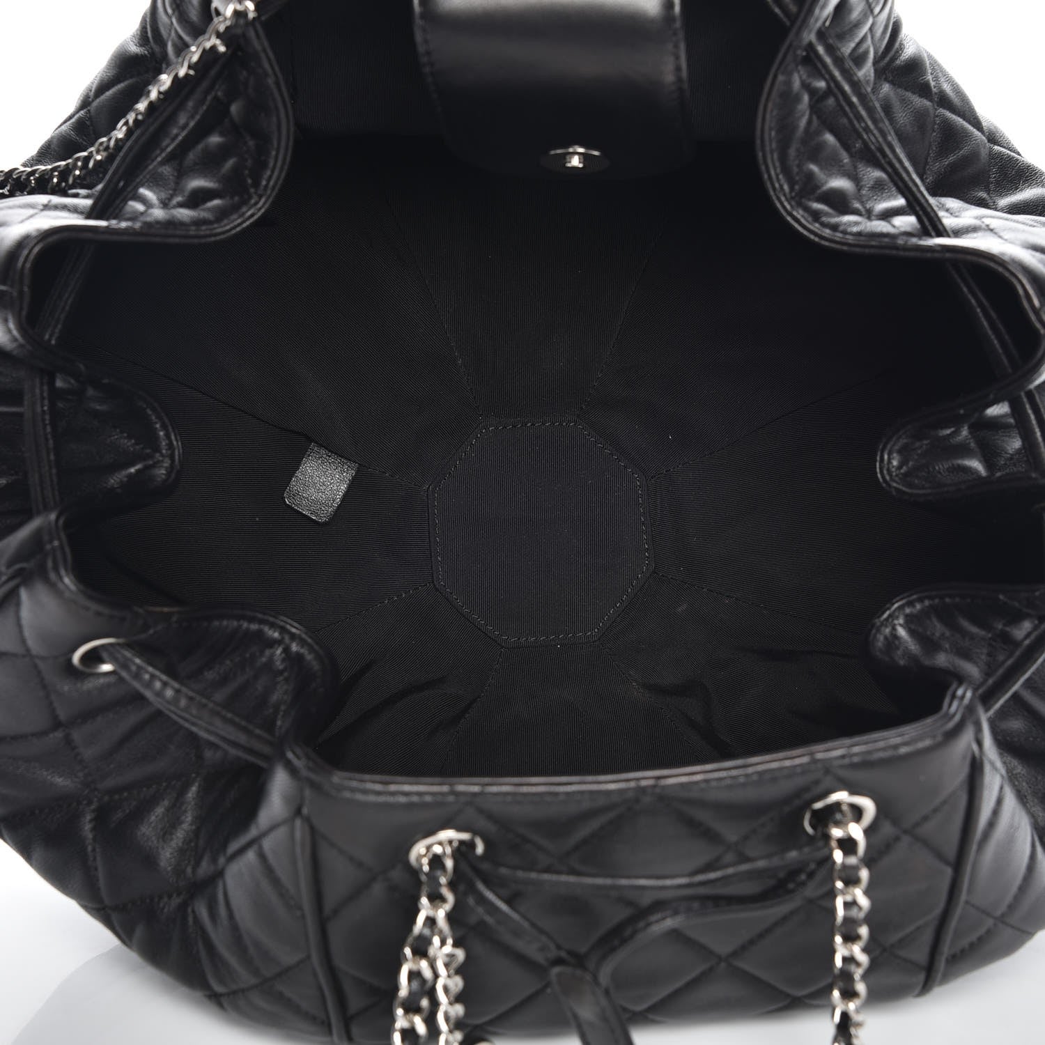 Chanel Calfskin Quilted Drawstring Sac Cordon Bag Black 5 of 8