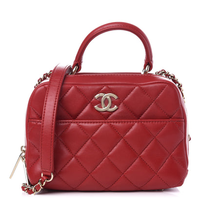 Chanel Lambskin Quilted Small Trendy CC Bowling Bag Red 1 of 10