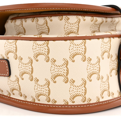 Celine Triomphe Canvas Medium Folco Bag White 9 of 11