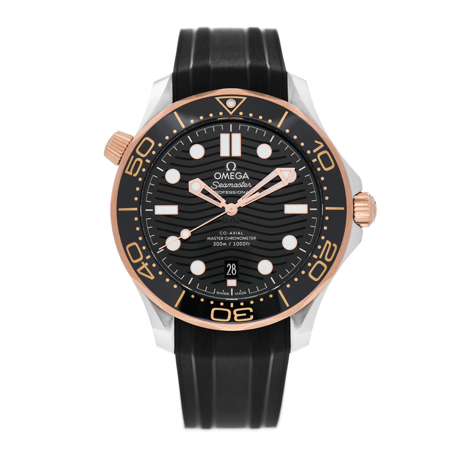 Omega Stainless Steel 18K Sedna Gold Rubber 42mm Seamaster Diver 300M Co-Axial Master Chronometer Automatic Watch Black 210.22.42.20.01.002 1 of 5