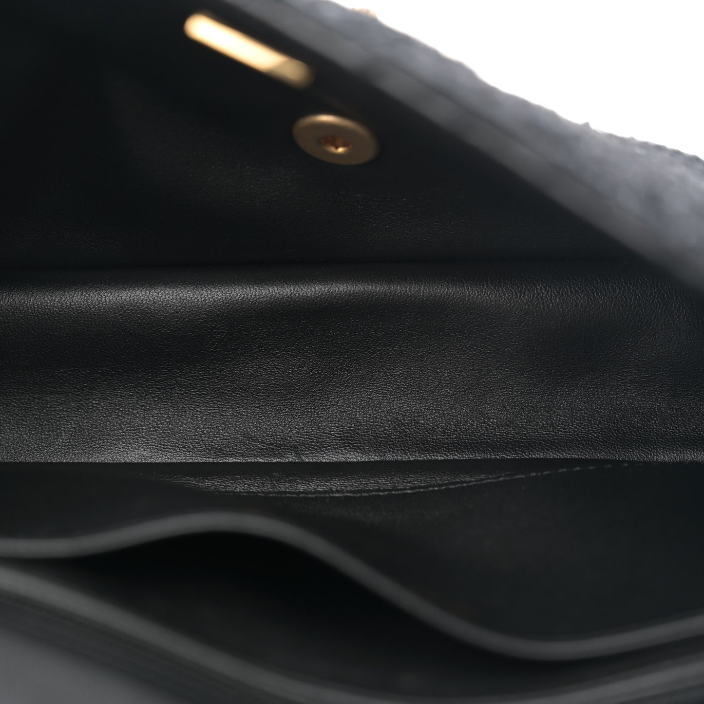 Tweed Quilted Medium Crystal CC Single Flap Black