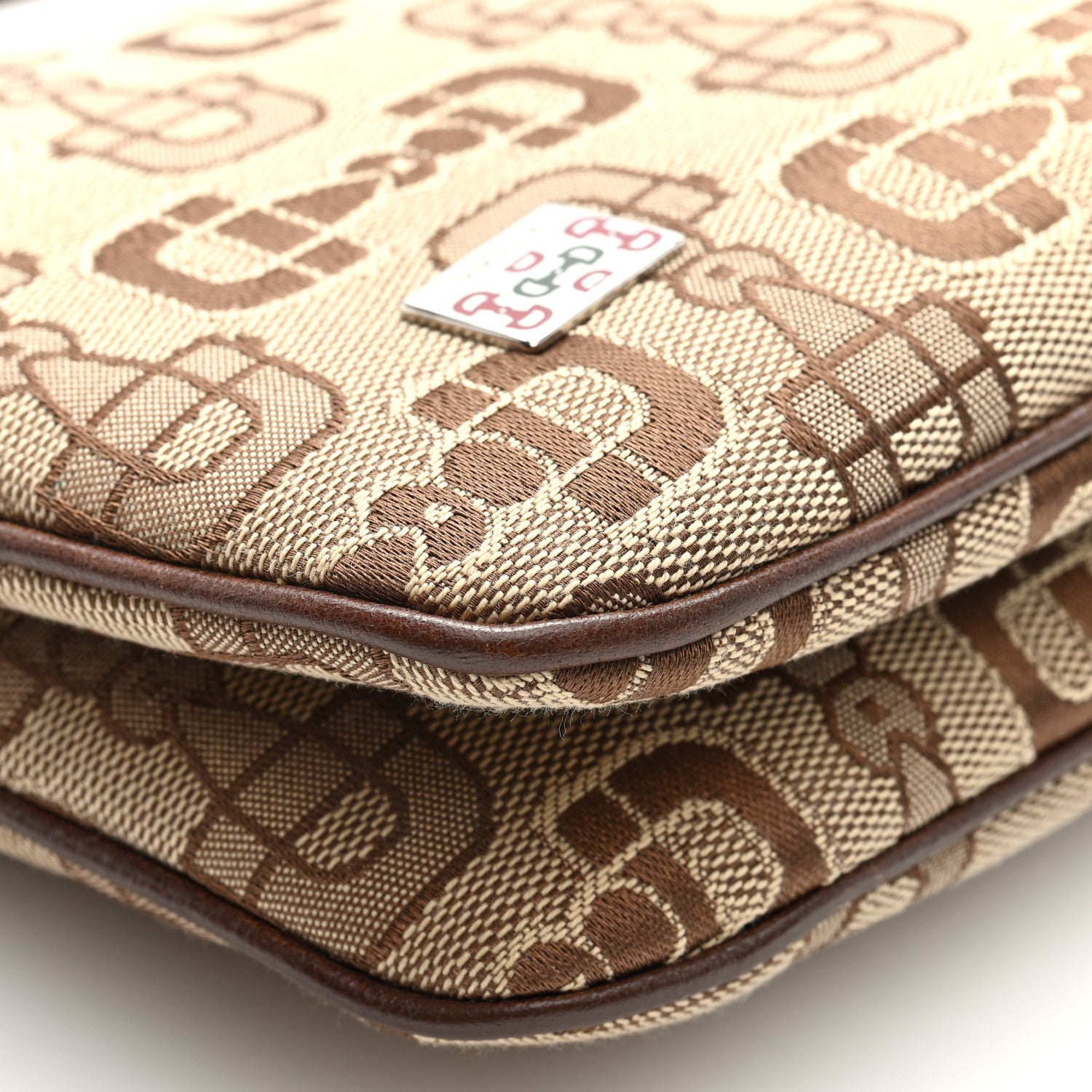 Gucci Canvas Horsebit Print Medium Pop Hobo Dark Brown 8 of 9