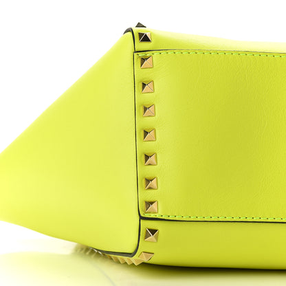 Valentino Garavani Vitello Small Rockstud Double Handle Tote Yellow Fluo 7 of 9