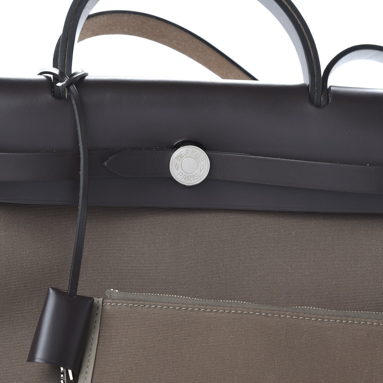 Hermes Vache Hunter Toile Herbag Zip 31 PM Etoupe Ebene 9 of 9
