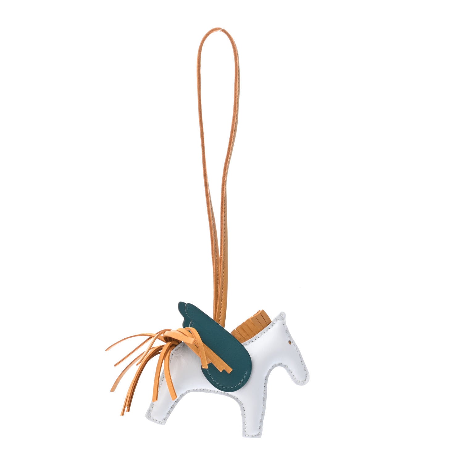 Hermes Milo Lambskin Grigri Rodeo Pegase Horse Bag Charm PM Bleu Brume Sesame Vert Bosphore 1 of 4