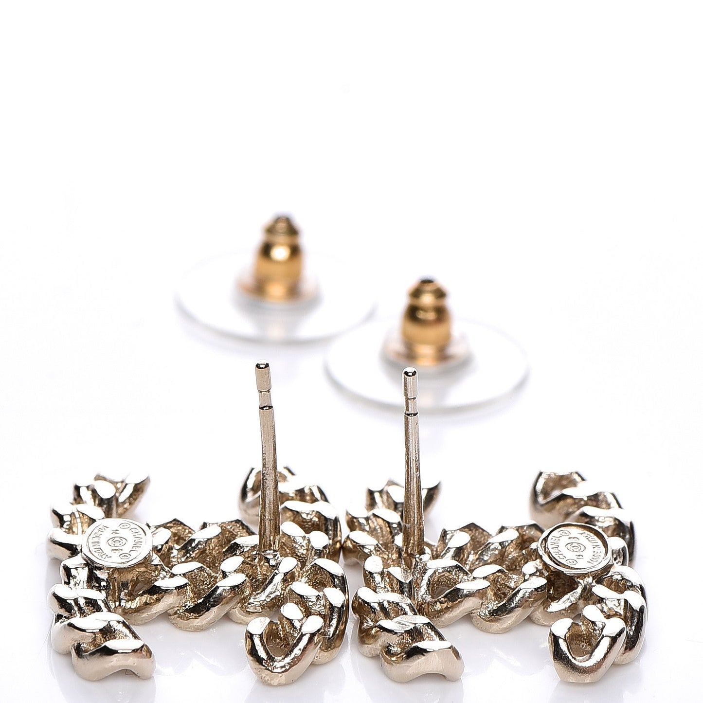 CC Chain Link Earrings Light Gold