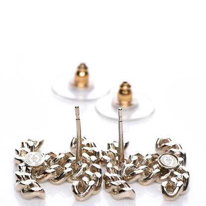 Chanel CC Chain Link Earrings Light Gold 4 of 4