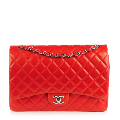 Chanel Lambskin Quilted Maxi Double Flap Red 1 of 8