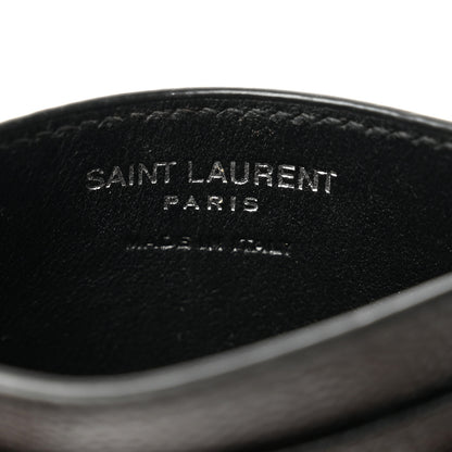 Saint Laurent Grain De Poudre Matelasse Chevron Monogram Credit Card Case Black 6 of 10