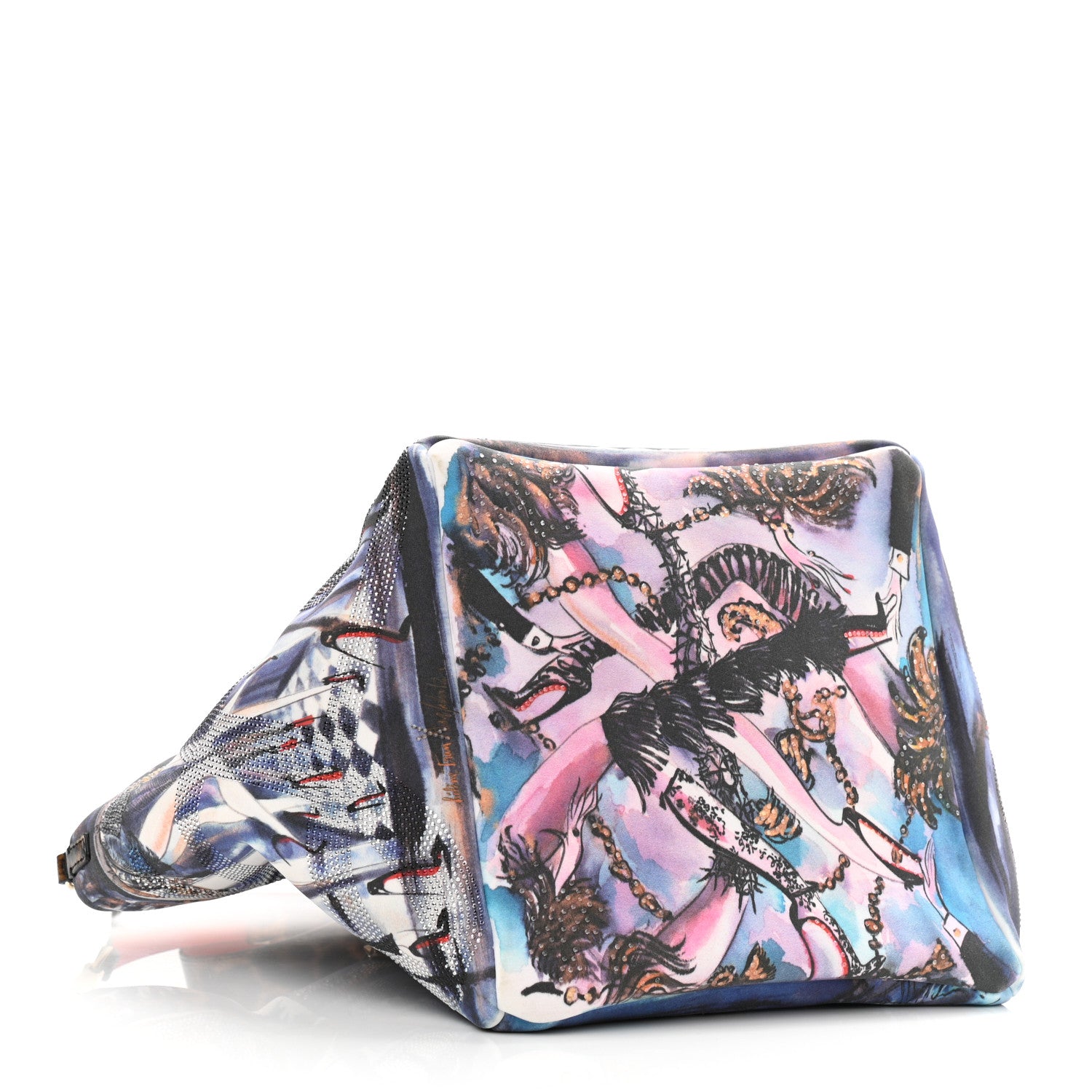 Christian Louboutin Neoprene Cabaraparis Spikes Small Tote Leopard Multicolor 4 of 9