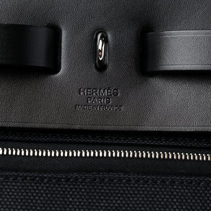 Hermes Military Toile Vache Hunter Herbag Messenger 39 Black 7 of 11