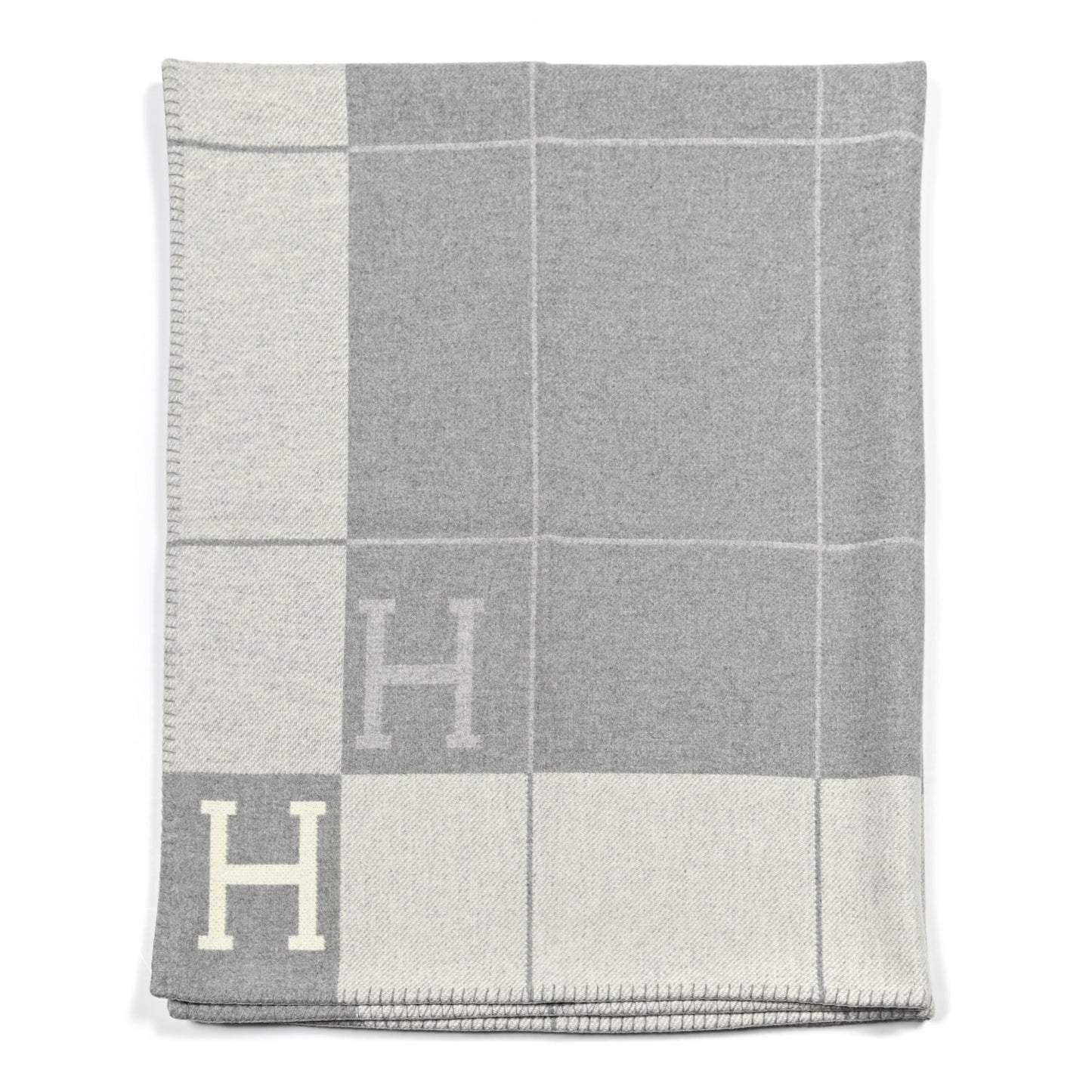 Wool Cashmere Avalon III Blanket Ecru Gris Clair