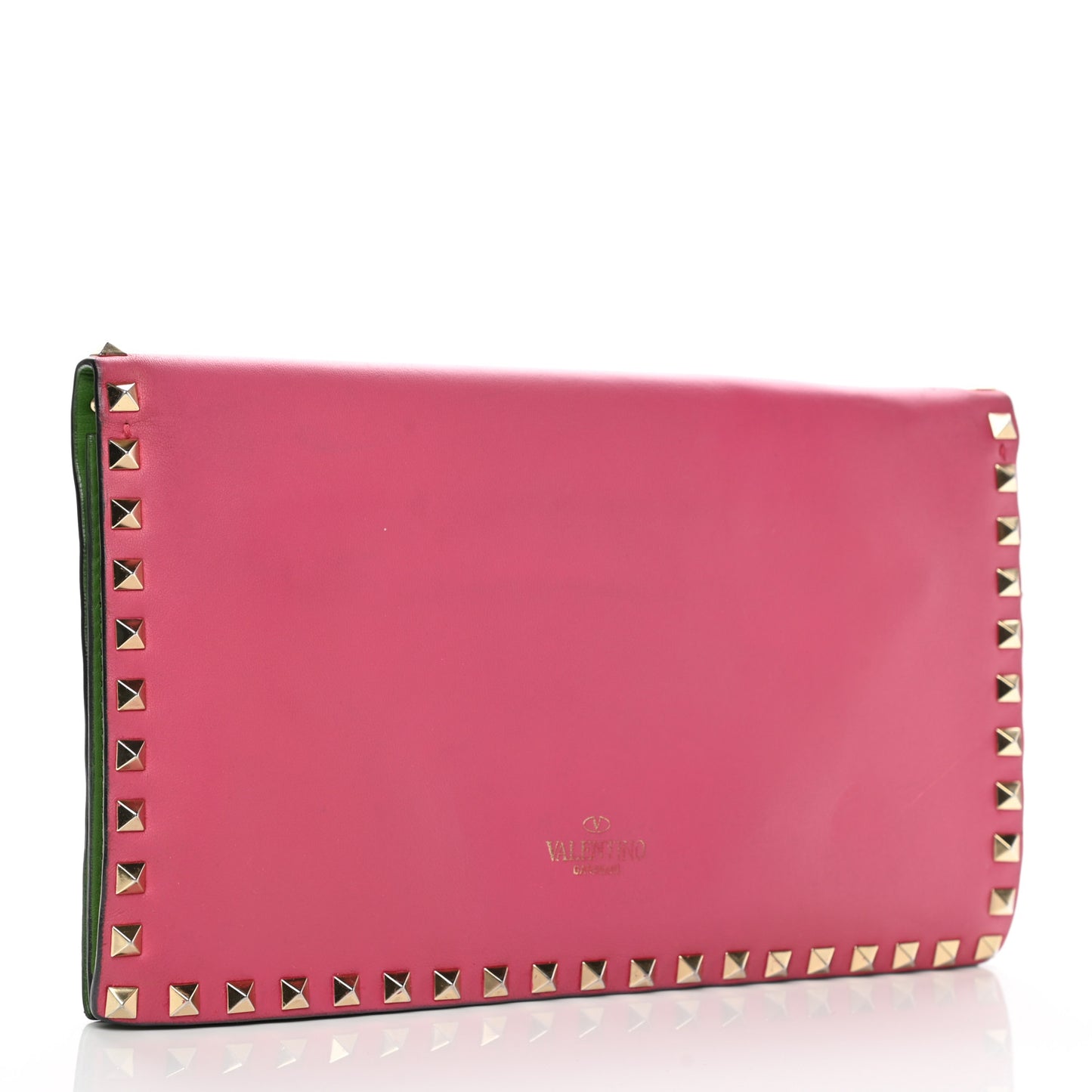 Nappa Rockstud Wristlet Clutch Deep Rose Green Grey Scarlet