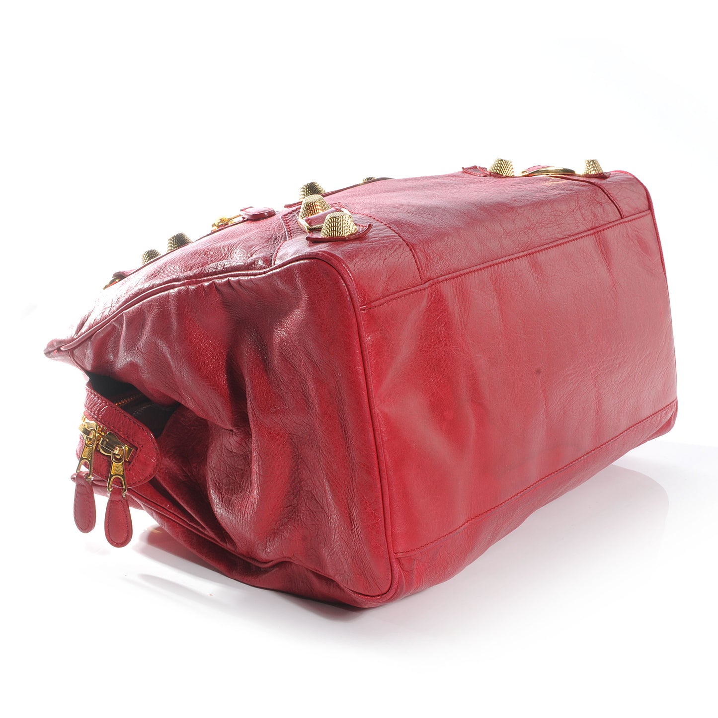 Agneau Giant 21 Gold Hardware Mid Day Rouge Coquelicot