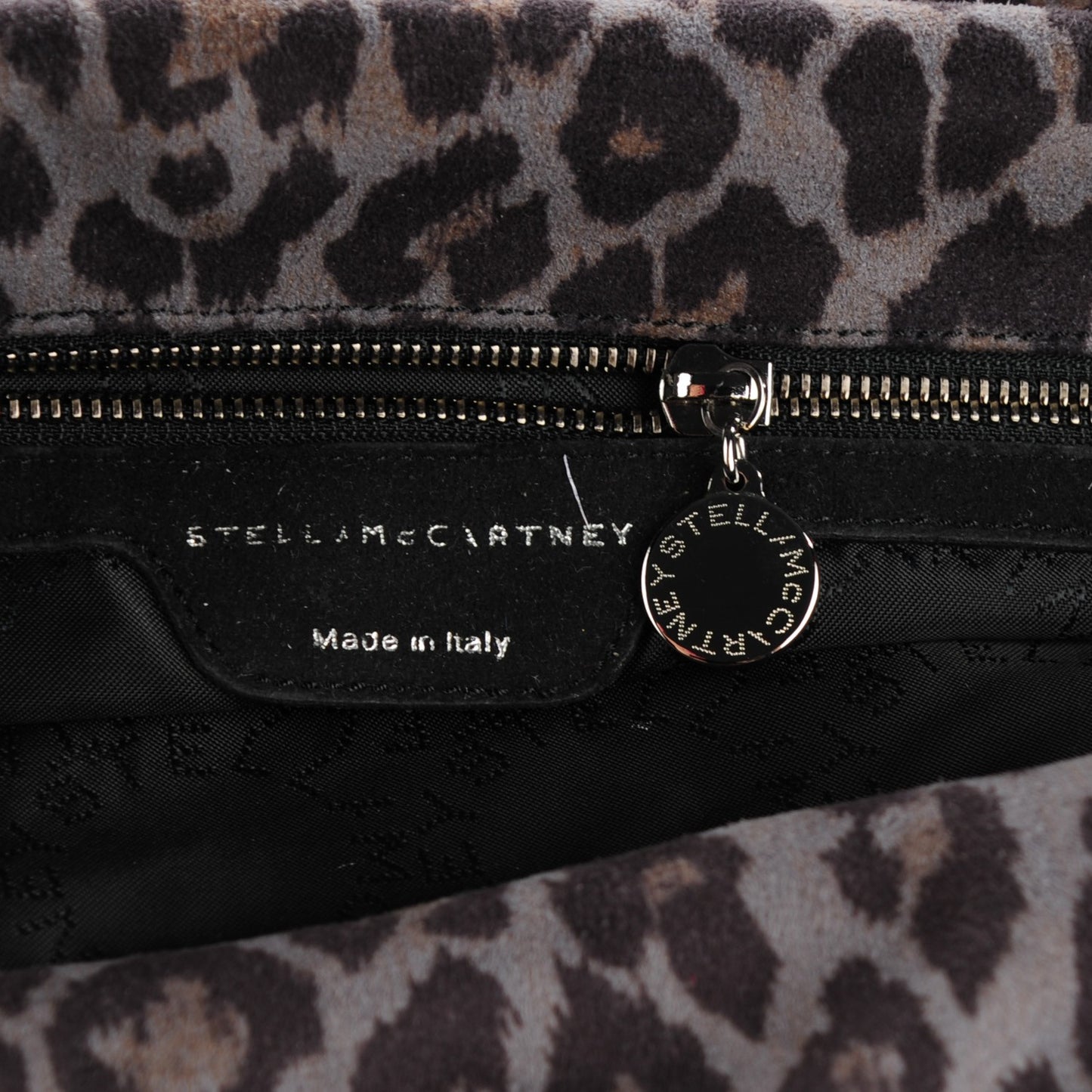 Leopard Shaggy Deer Small Falabella Tote Grey
