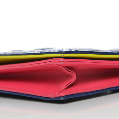 Christian Dior Lambskin Cannage Tri-Color Lady Dior Convertible Clutch Blue 7 of 13