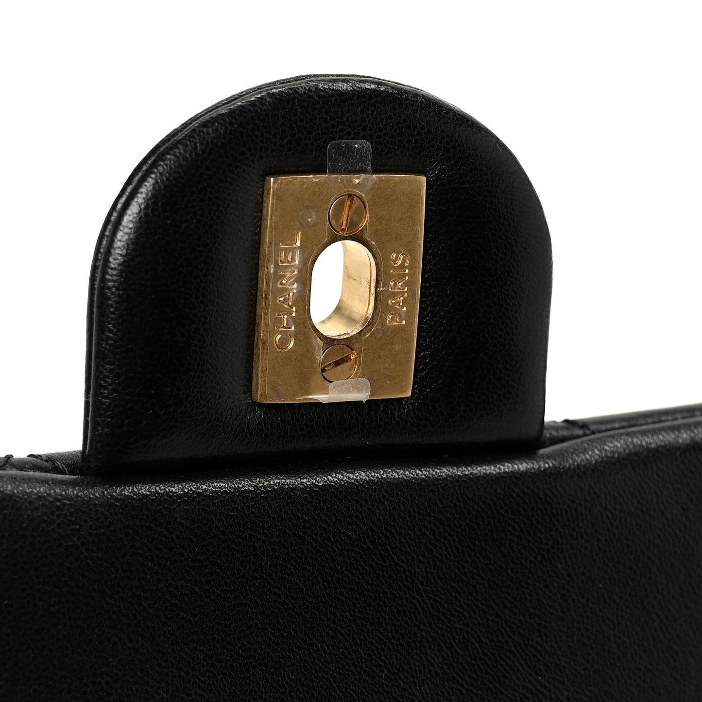 Lambskin Quilted Mini Rectangular Pearl Crush Flap Black