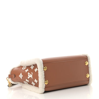 Louis Vuitton Grained Calfskin Shearling On My Side PM Caramel 4 of 10