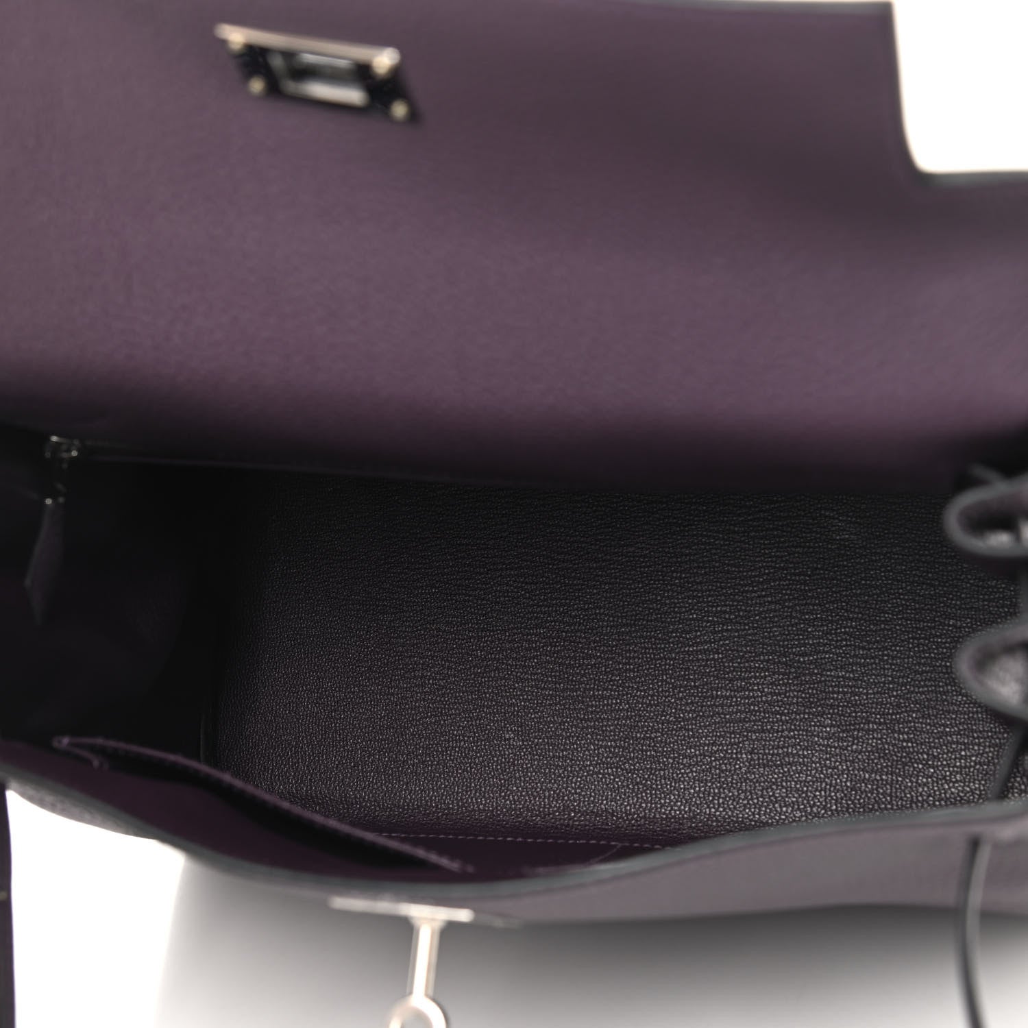 Hermes Togo Matte Alligator Kelly Retourne Touch 28 Raisin Prunoir 4 of 9