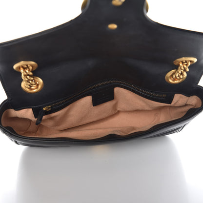 Gucci Calfskin Matelasse Small GG Marmont Shoulder Bag Black 6 of 8