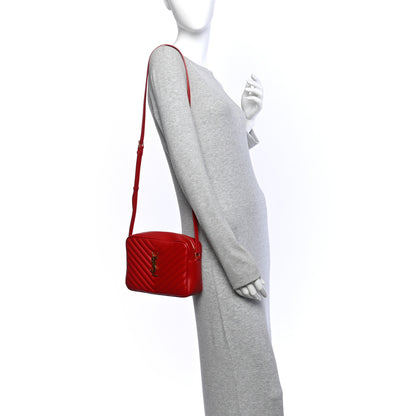 Saint Laurent Calfskin Matelasse Monogram Lou Camera Bag Rouge Eros 2 of 10