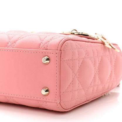 Christian Dior Lambskin Cannage Mini Lady Dior Pink 10 of 12
