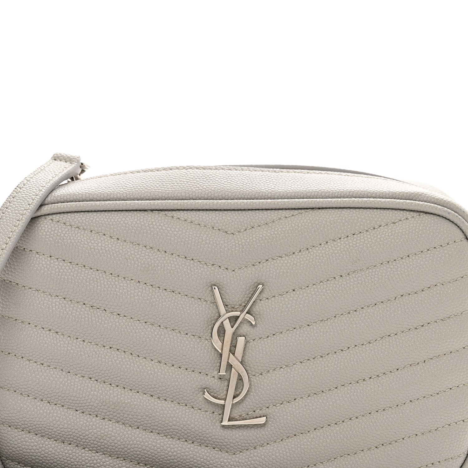 Saint Laurent Grain De Poudre Matelasse Monogram Mini Lou Camera Bag Granite 7 of 10