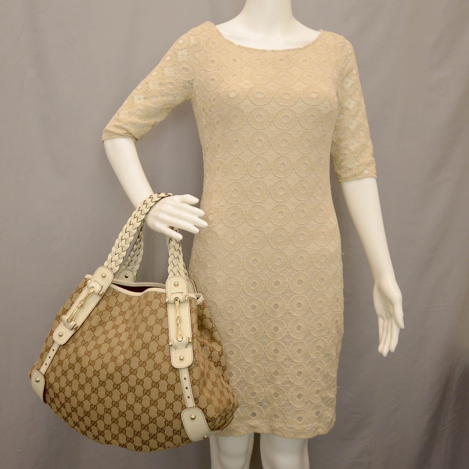 Gucci Monogram Pelham Tote Ivory 2 of 7