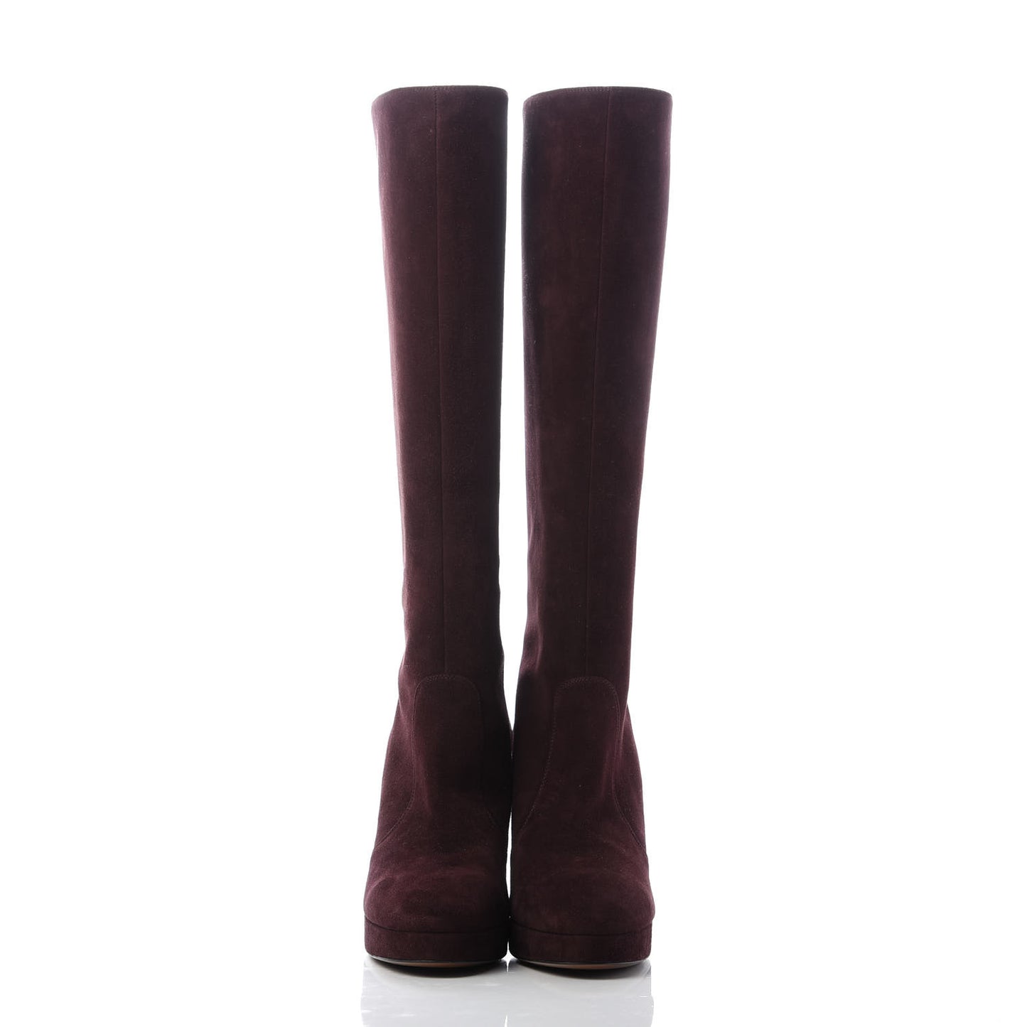 Suede D-rise Platform Boots 39 Burgundy