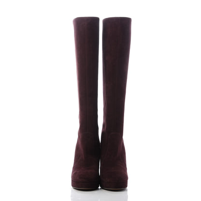 Christian Dior Suede D-rise Platform Boots 39 Burgundy 2 of 8
