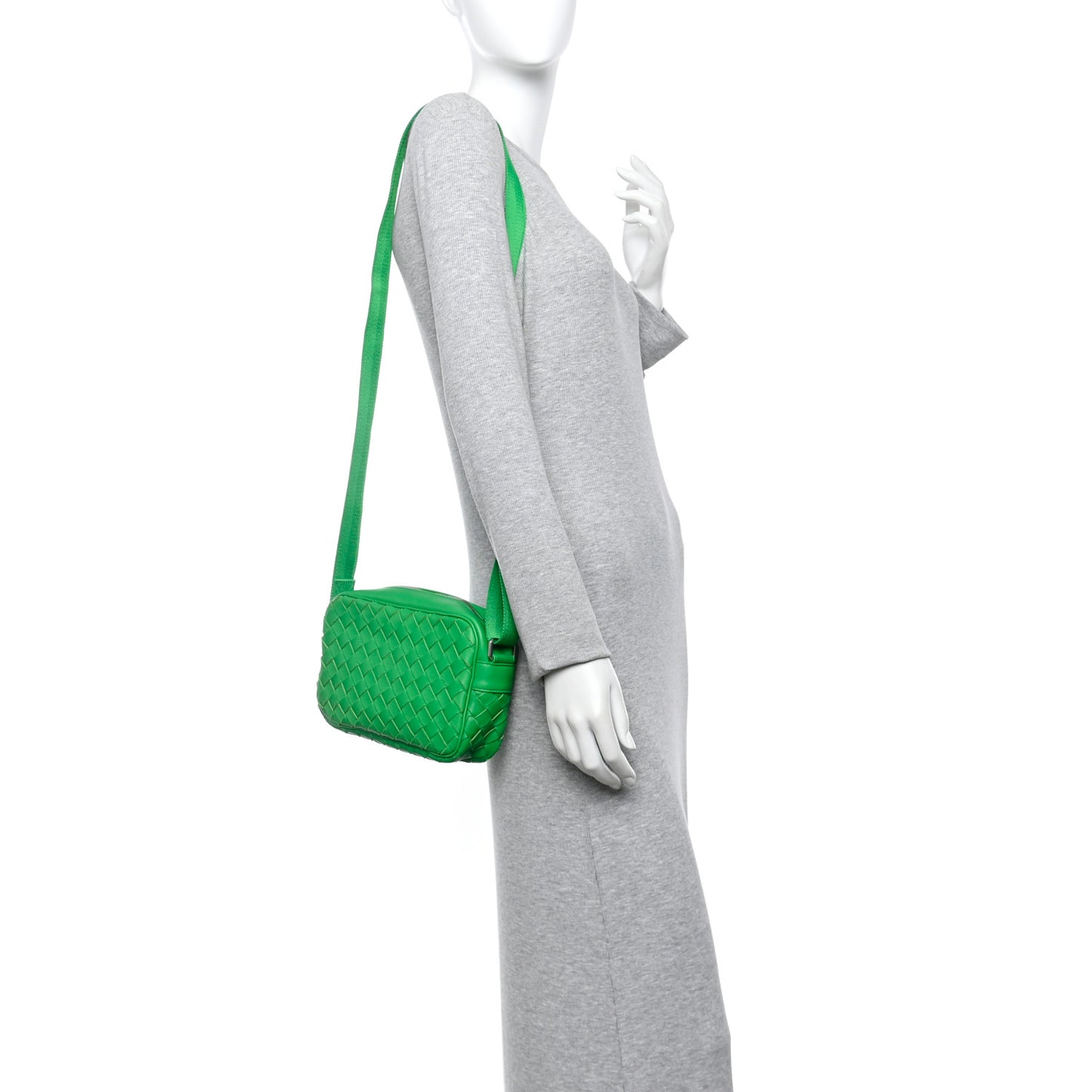 Calfskin Intrecciato Small Camera Bag Parakeet