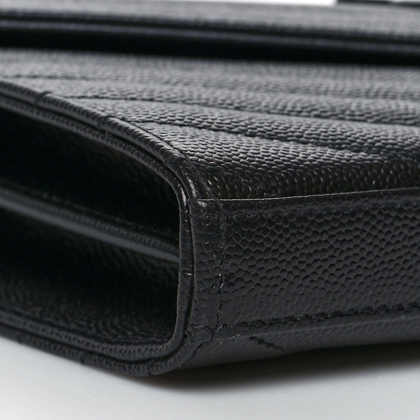 Grain De Poudre Matelasse Chevron Monogram Chain Wallet Black