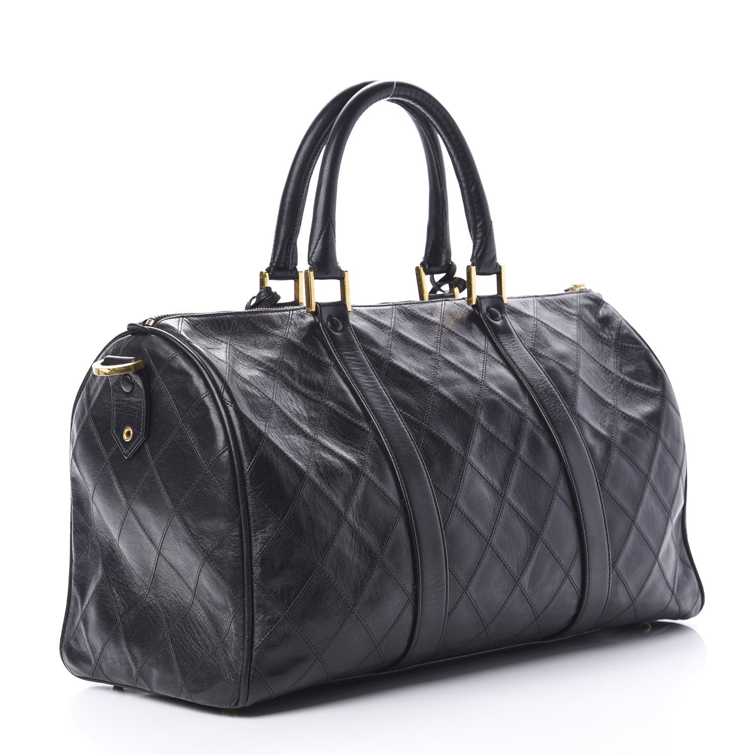 Chanel Calfskin Stitched CC Boston Black 3 of 21