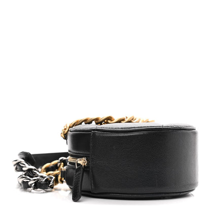 Chanel Lambskin Quilted Chanel 19 Round Clutch With Chain Black 4 of 11