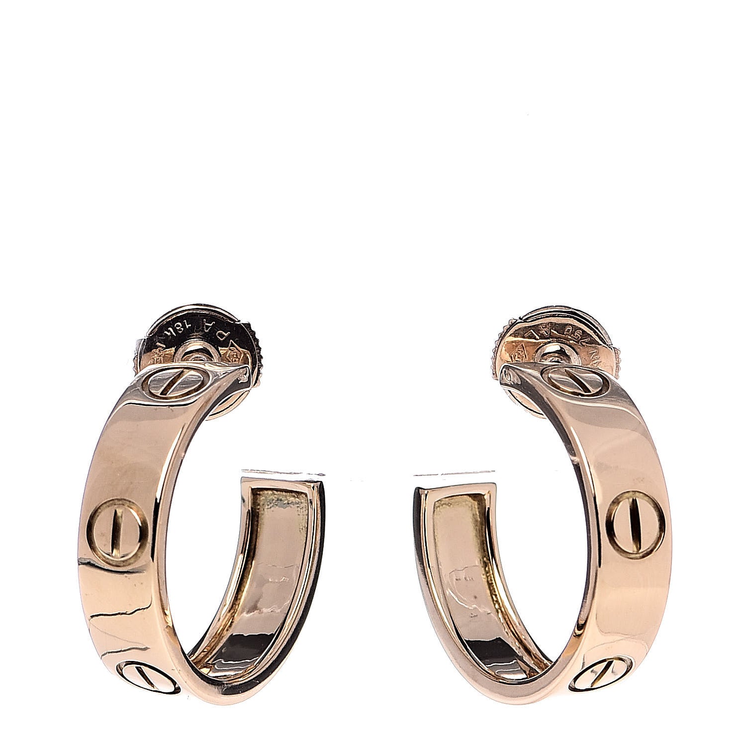 Cartier 18K Yellow Gold 5.5mm LOVE Hoop Earrings 1 of 5