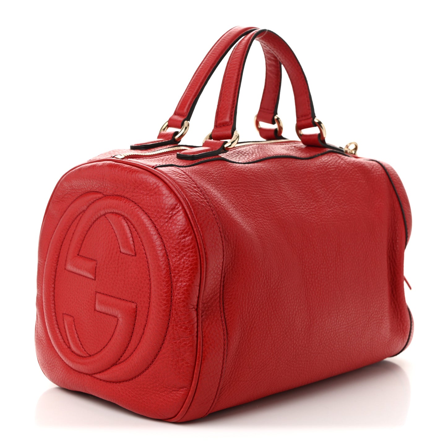 Pebbled Calfskin Medium Soho Boston Red