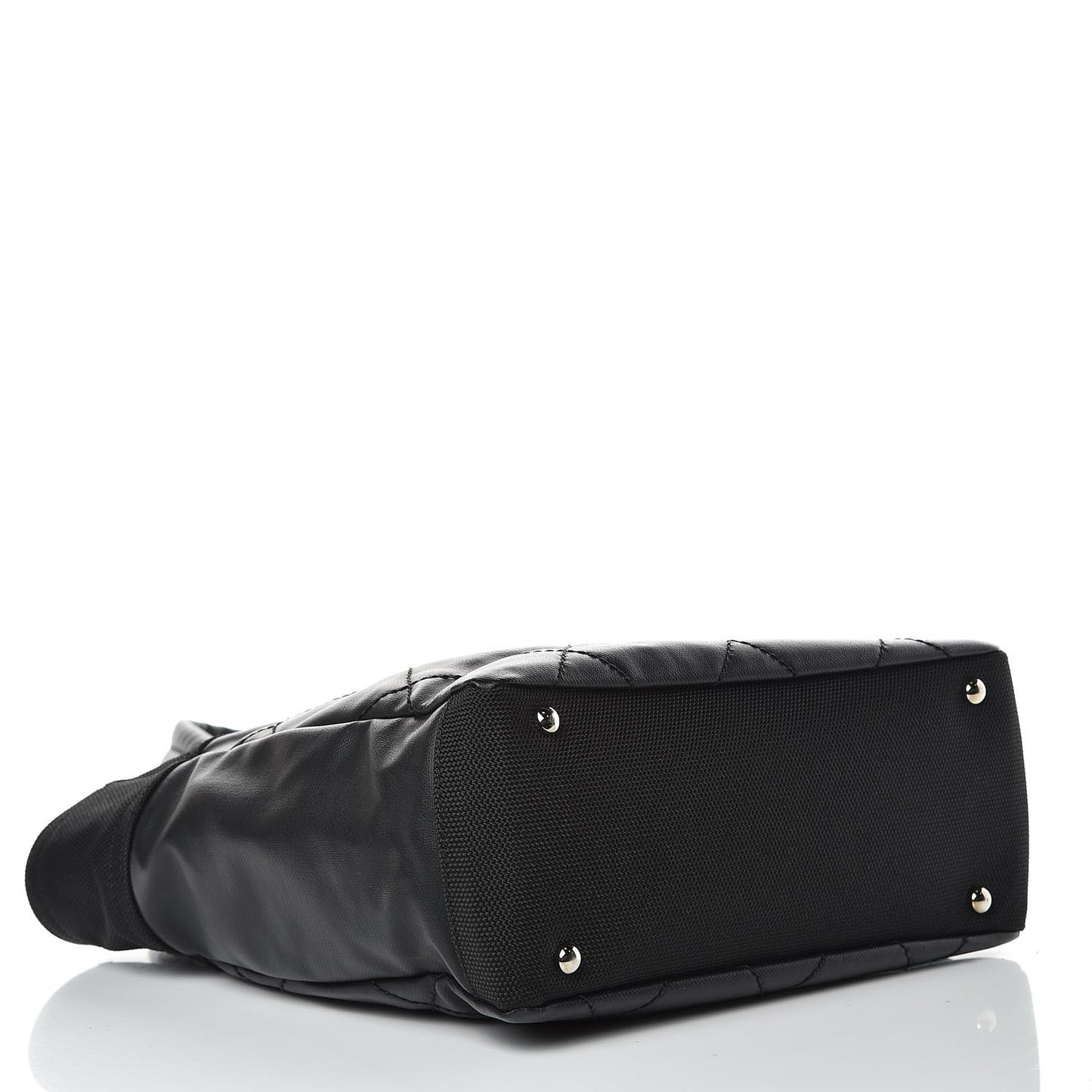 Coated Canvas Quilted Small Paris Biarritz Tote Black
