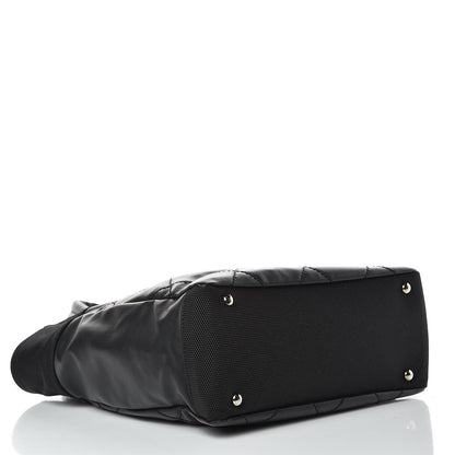 Chanel Coated Canvas Quilted Small Paris Biarritz Tote Black 4 of 9