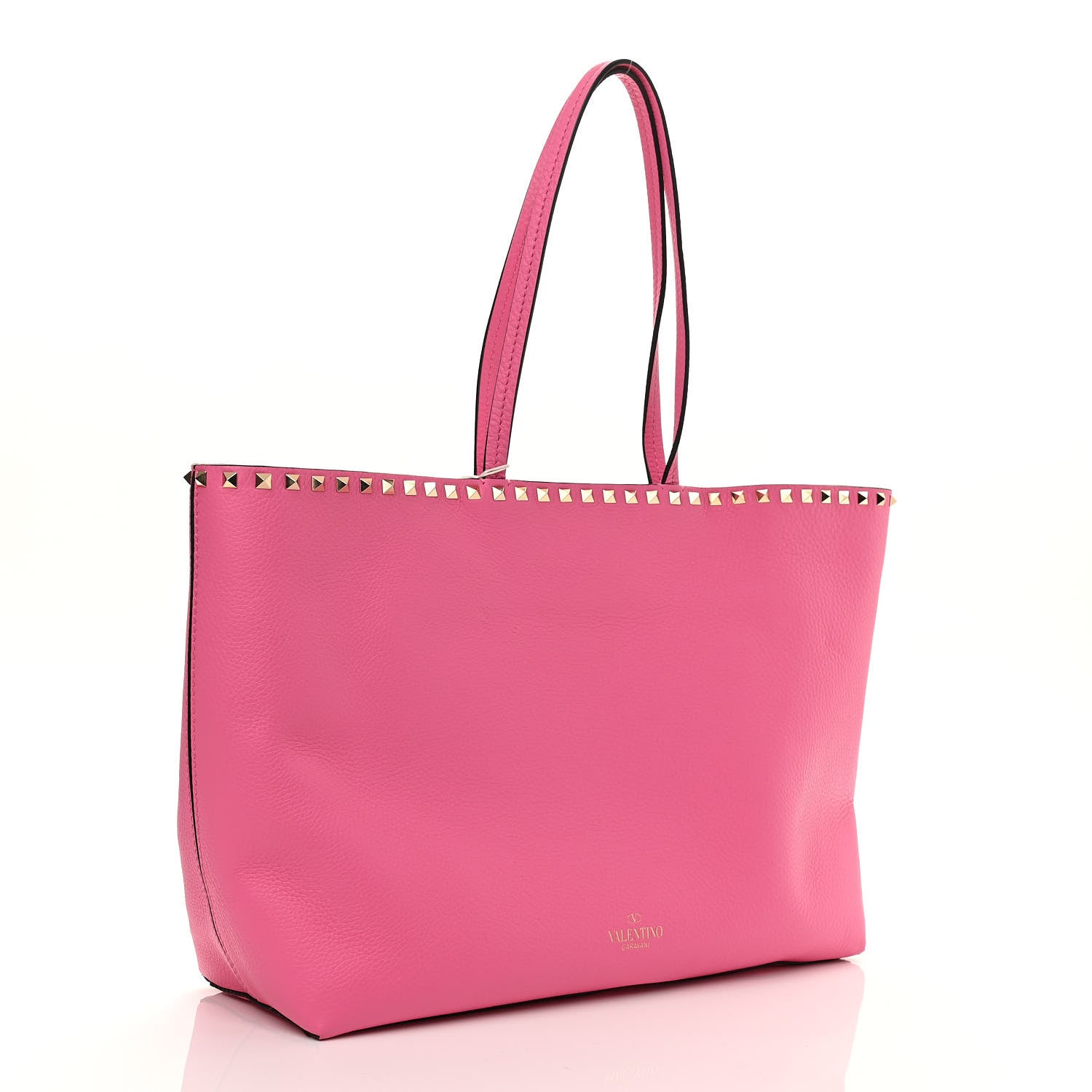 Valentino Garavani Grained Calfskin Rockstud Shoulder Tote Feminine Pink 3 of 11